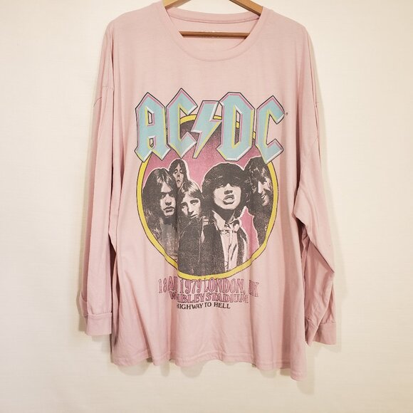 Grayson Threads, The Label Trendy Plus Size ACDC Graphic Pink, Size 2X - Picture 1 of 7